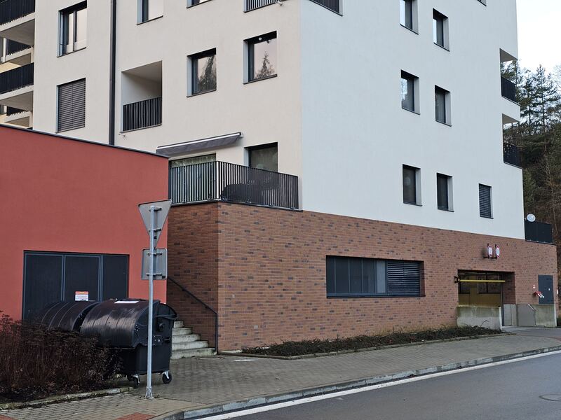 Vjezd do domovní garáže s nabízeným parkovacím stáním